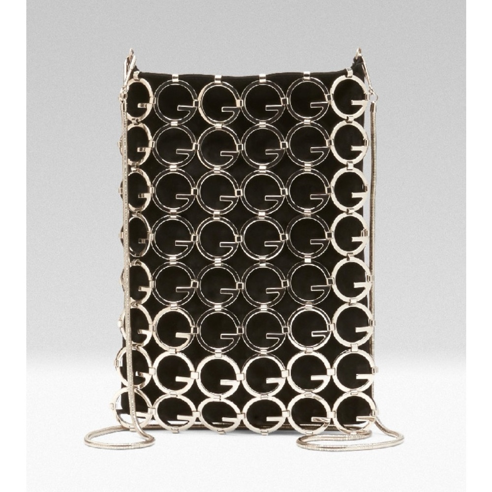 RARE ICONIC Collectors Vintage GUCCI Tom Ford 90s era metal chain link suede